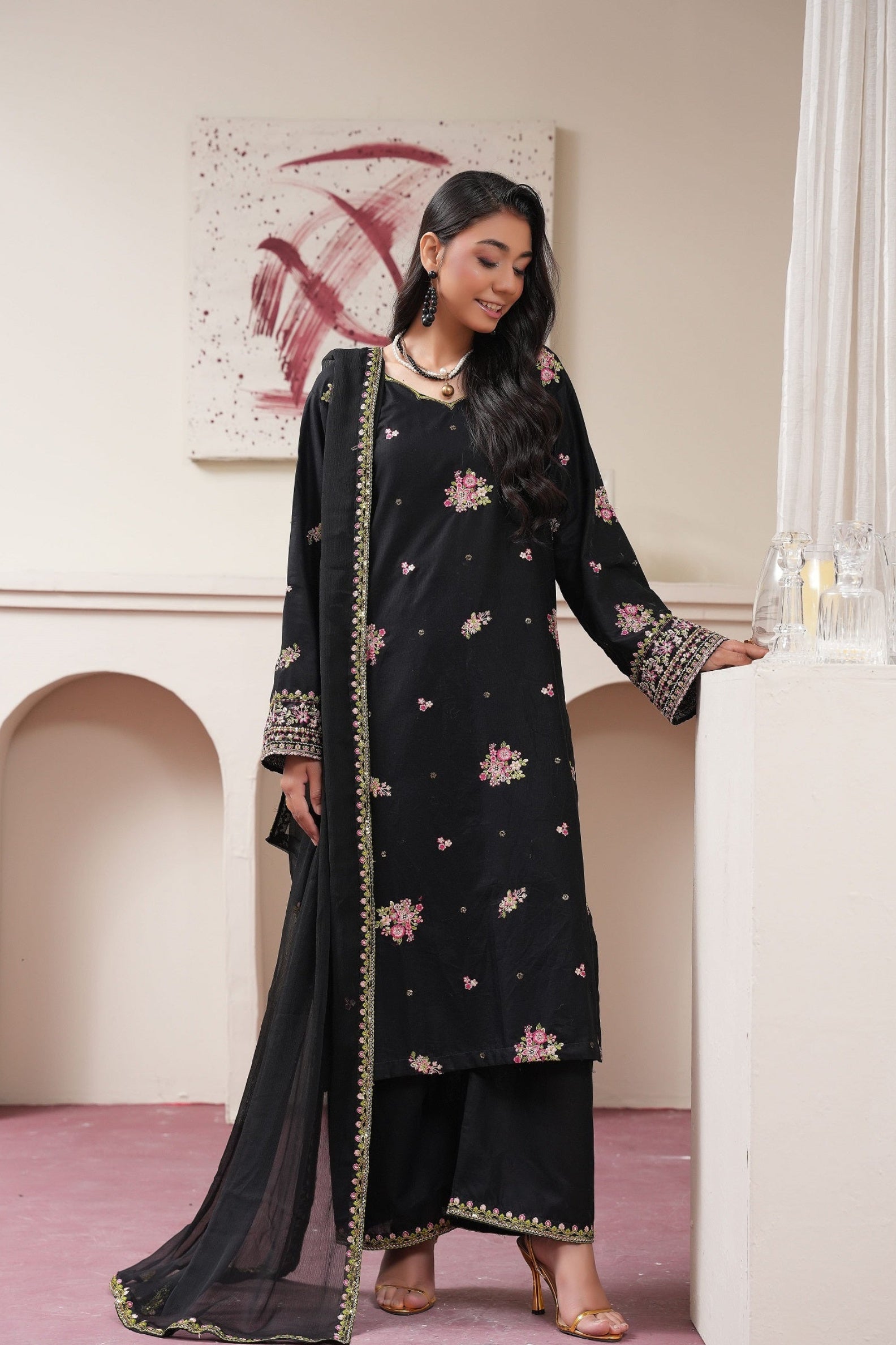 The Black Edit - Embroidered 3PC
