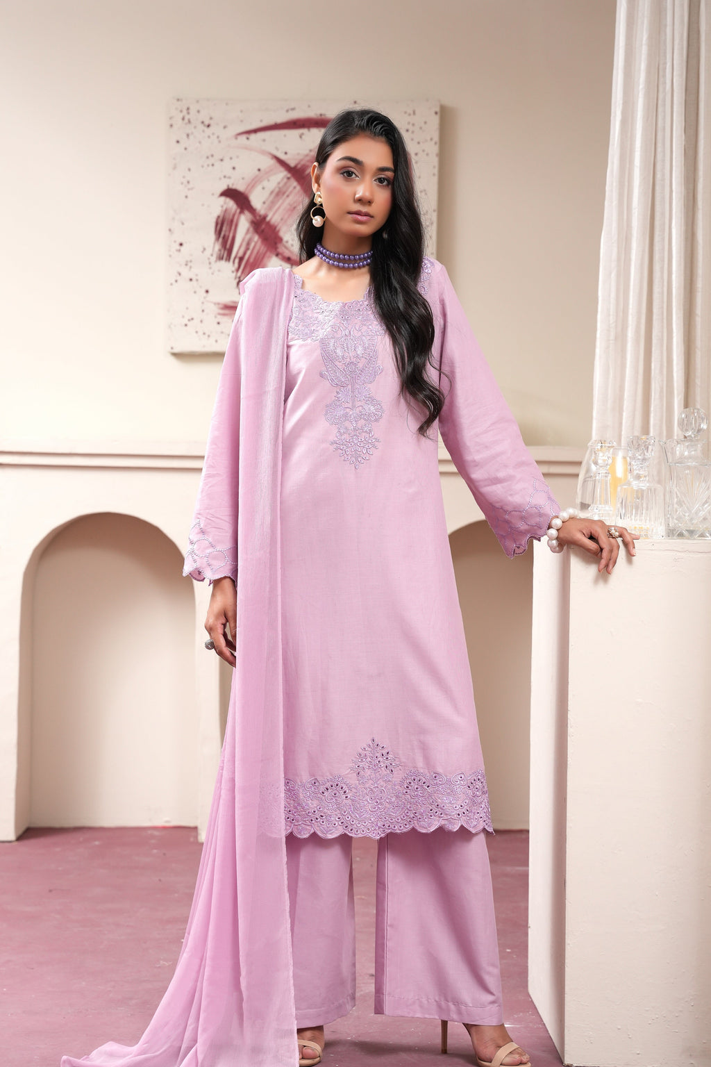 Lilac Dreams - 3PC Embroidered